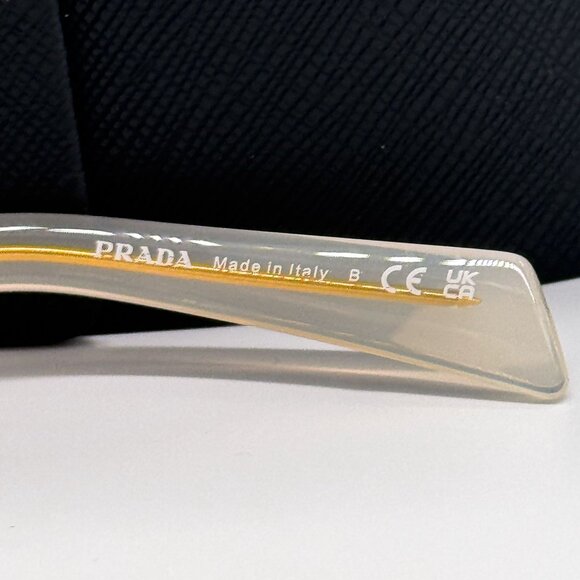 NEW PRADA SUNGLASSES, PRADA SPR 26Z 12V4I2 WOMEN OPAL MILK/BROWN OVAL PR26ZS - Picture 9 of 10